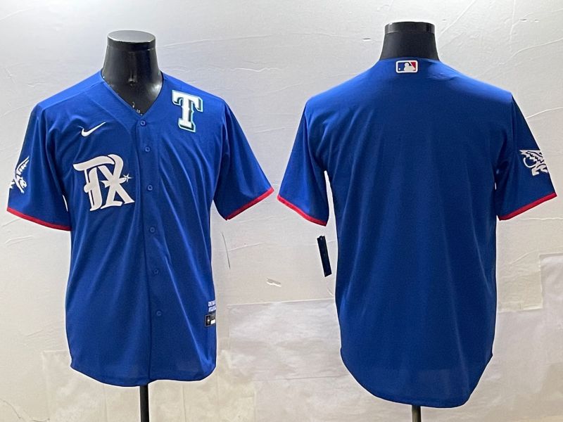 Men Texas Rangers Blank Blue City Edition 2025 Nike MLB Jersey style 3